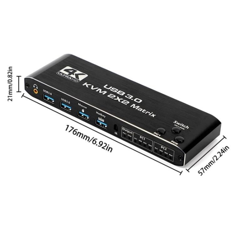 K3-1 Estensore per doppio schermo 4K 60Hz USB 3.0 Matrice HDMI Switch KVM 2x2