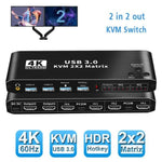K3-1 Estensore per doppio schermo 4K 60Hz USB 3.0 Matrice HDMI Switch KVM 2x2