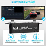 K3-1 Estensore per doppio schermo 4K 60Hz USB 3.0 Matrice HDMI Switch KVM 2x2