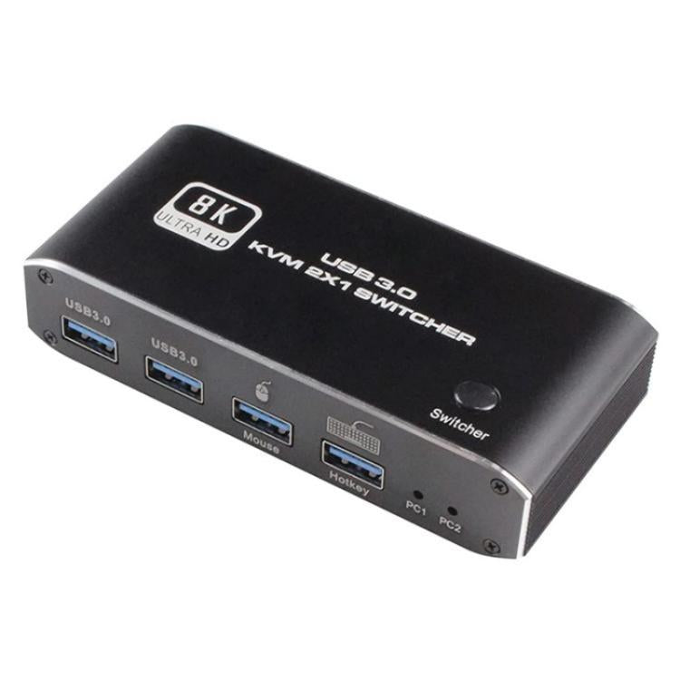 K4 Laptop Game Console 8K Ultra HD USB 3.0 KVM 2x1 Switcher 2 In 1 Out HDMI 2.1 Converter, K4