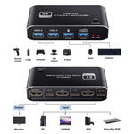 K4 Laptop Game Console 8K Ultra HD USB 3.0 KVM 2x1 Switcher 2 In 1 Out HDMI 2.1 Converter, K4