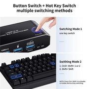 K4 Laptop Game Console 8K Ultra HD USB 3.0 KVM 2x1 Switcher 2 In 1 Out HDMI 2.1 Converter, K4