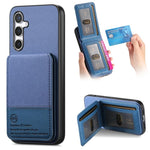 Custodia per cellulare con apertura verticale in tessuto twill e pelle, con protezione RFID., For Samsung Galaxy A26, For Samsung Galaxy A36, For Samsung Galaxy S25+ 5G