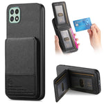 Custodia per cellulare con apertura verticale in tessuto twill e pelle, con protezione RFID., For Samsung Galaxy A22 4G, For Samsung Galaxy A22 5G, For Samsung Galaxy S21 FE 5G