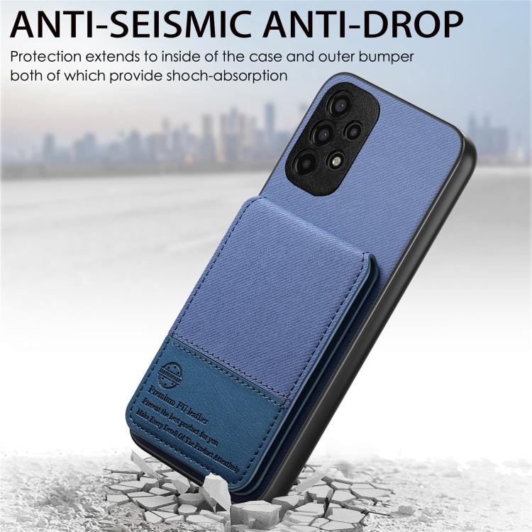Custodia per cellulare con apertura verticale in tessuto twill e pelle, con protezione RFID., For Samsung Galaxy A32 4G, For Samsung Galaxy A32 5G, For Samsung Galaxy S21 5G