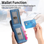 Custodia per cellulare con apertura verticale in tessuto twill e pelle, con protezione RFID., For Samsung Galaxy A32 4G, For Samsung Galaxy A32 5G, For Samsung Galaxy S21 5G