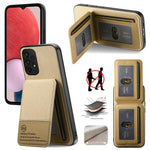 Custodia per cellulare con apertura verticale in tessuto twill e pelle, con protezione RFID., For Samsung Galaxy A32 4G, For Samsung Galaxy A32 5G, For Samsung Galaxy S21 5G