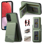 Custodia per cellulare con apertura verticale in tessuto twill e pelle, con protezione RFID., For Samsung Galaxy A32 4G, For Samsung Galaxy A32 5G, For Samsung Galaxy S21 5G