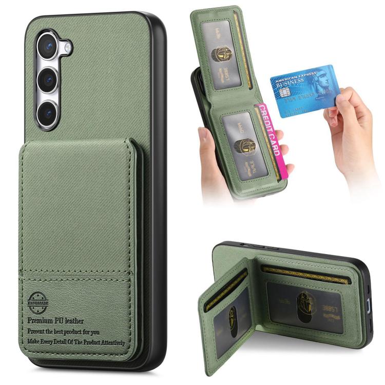 Custodia per cellulare con apertura verticale in tessuto twill e pelle, con protezione RFID., For Samsung Galaxy A32 4G, For Samsung Galaxy A32 5G, For Samsung Galaxy S21 5G