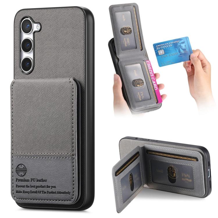 Custodia per cellulare con apertura verticale in tessuto twill e pelle, con protezione RFID., For Samsung Galaxy A32 4G, For Samsung Galaxy A32 5G, For Samsung Galaxy S21 5G