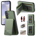 Custodia per cellulare con apertura verticale in tessuto twill e pelle, con protezione RFID., For Samsung Galaxy A57 5G, For Samsung Galaxy A37 5G, For Samsung Galaxy A56 5G