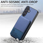 Custodia per cellulare con apertura verticale in tessuto twill e pelle, con protezione RFID., For Samsung Galaxy A57 5G, For Samsung Galaxy A37 5G, For Samsung Galaxy A56 5G