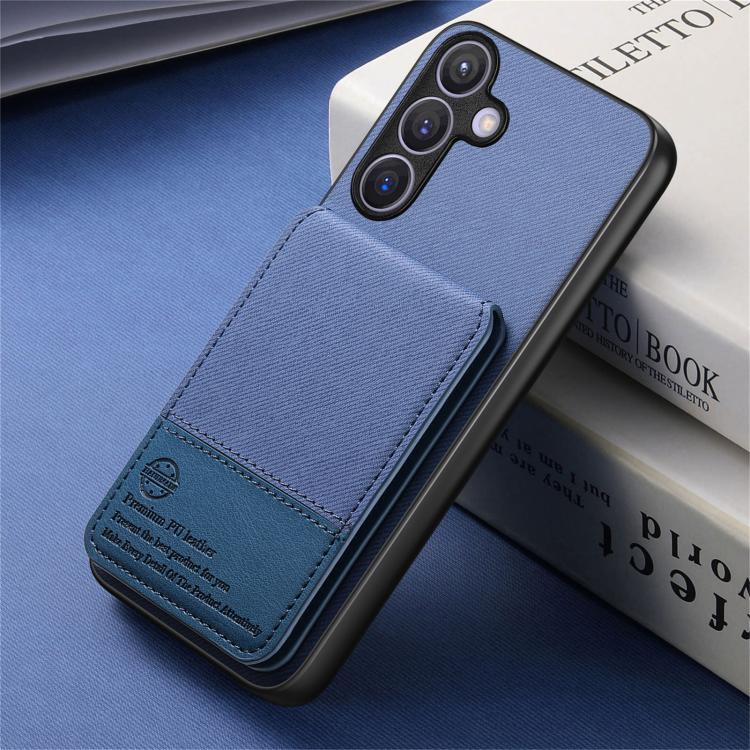 Custodia per cellulare con apertura verticale in tessuto twill e pelle, con protezione RFID., For Samsung Galaxy A57 5G, For Samsung Galaxy A37 5G, For Samsung Galaxy A56 5G