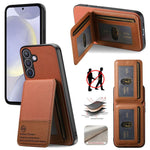 Custodia per cellulare con apertura verticale in tessuto twill e pelle, con protezione RFID., For Samsung Galaxy A57 5G, For Samsung Galaxy A37 5G, For Samsung Galaxy A56 5G