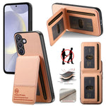 Custodia per cellulare con apertura verticale in tessuto twill e pelle, con protezione RFID., For Samsung Galaxy A57 5G, For Samsung Galaxy A37 5G, For Samsung Galaxy A56 5G