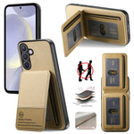 Custodia per cellulare con apertura verticale in tessuto twill e pelle, con protezione RFID., For Samsung Galaxy A57 5G, For Samsung Galaxy A37 5G, For Samsung Galaxy A56 5G