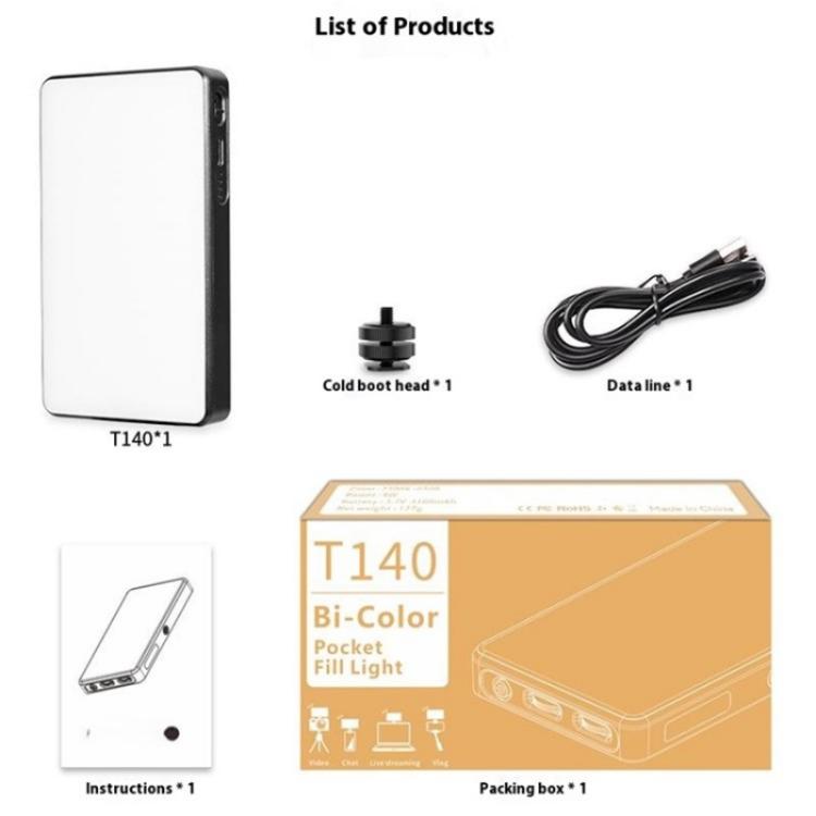 T140 Clip Luce LED Portatile per Foto e Video