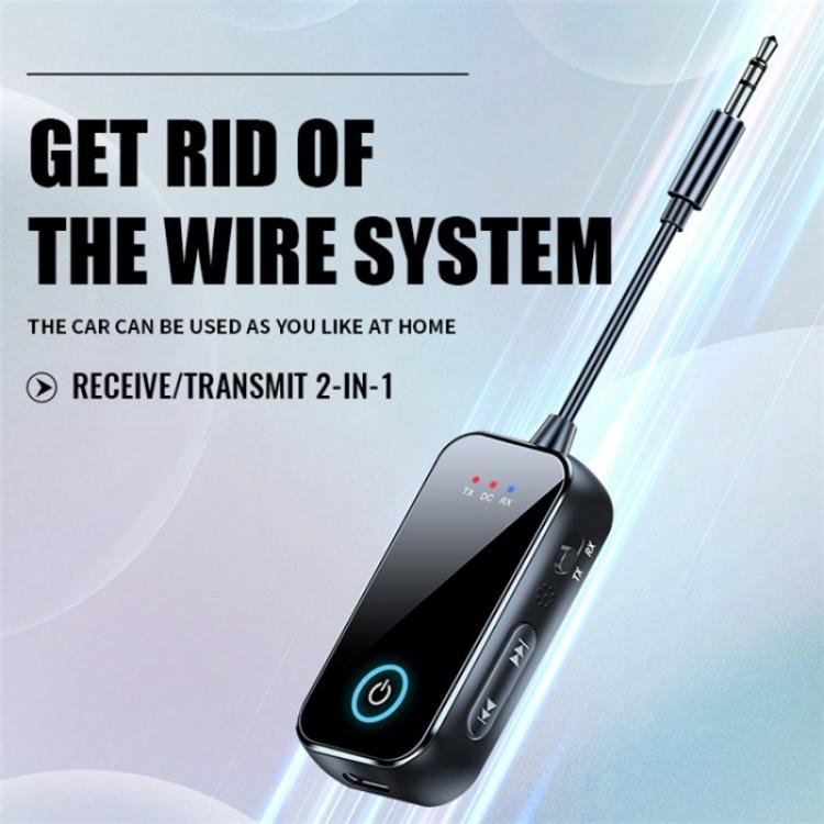 T80 Sistema 2 in 1 per auto: AUX / TV / Altoparlanti, wireless, compatibile con Bluetooth, ricevitore/trasmettitore a 5,4 GHz