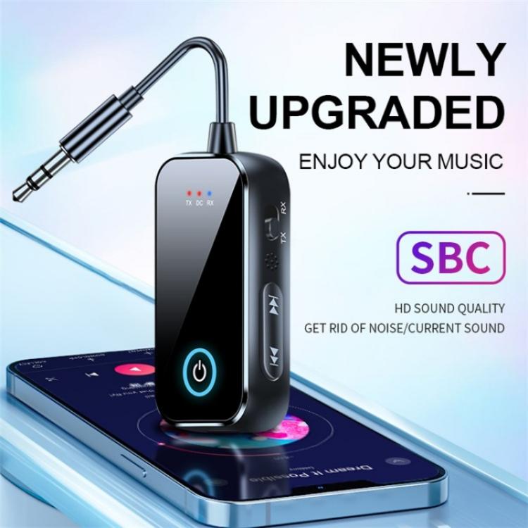 T80 Sistema 2 in 1 per auto: AUX / TV / Altoparlanti, wireless, compatibile con Bluetooth, ricevitore/trasmettitore a 5,4 GHz