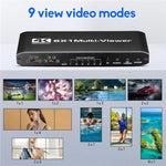 JQF2 4K Seamless Switcher Screen Splitter Multiple Display Modes 6 in 1 Out HDMI Multiviewer, US Plug, EU Plug