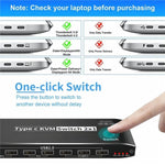 Switch KVM 2 in 1 con 7 porte USB 2.0 e porta Ethernet RJ45