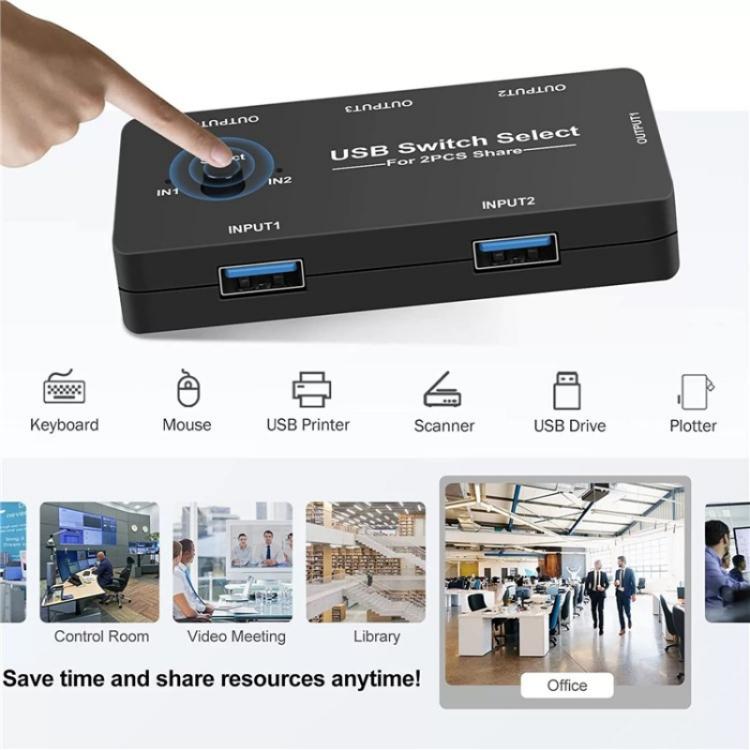 U7 PC Game Console 4 In 1 USB Switch HUB 2 Input 4 Output KVM Splitter USB Shared Switcher, U7