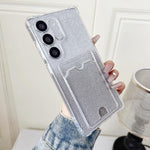 Custodia per telefono in TPU con effetto glitter sfumato e scomparto per carte., For Samsung Galaxy S23 Ultra 5G, For Samsung Galaxy S23+ 5G, For Samsung Galaxy S23 5G