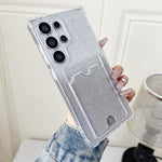 Custodia per telefono in TPU con effetto glitter sfumato e scomparto per carte., For Samsung Galaxy S24 Ultra 5G, For Samsung Galaxy S24+ 5G, For Samsung Galaxy S24 5G