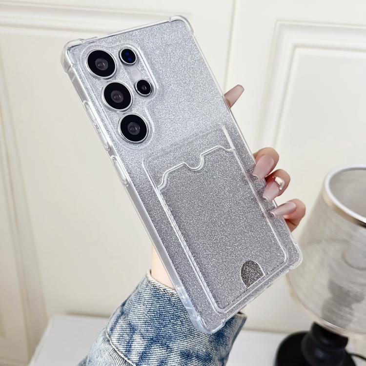 Custodia per telefono in TPU con effetto glitter sfumato e scomparto per carte., For Samsung Galaxy S24 Ultra 5G, For Samsung Galaxy S24+ 5G, For Samsung Galaxy S24 5G