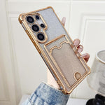 Custodia per telefono in TPU con effetto glitter sfumato e scomparto per carte., For Samsung Galaxy S26+ 5G, For Samsung Galaxy S26 Ultra 5G, For Samsung Galaxy S26 5G