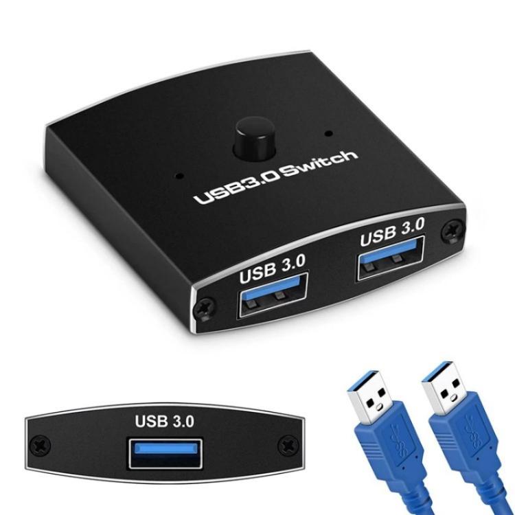 U3 USB Drive Printer Sharing Splitter USB 3.0 Bidirectional Switch 1 Input 2 Output Hub, U3