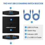 U3 USB Drive Printer Sharing Splitter USB 3.0 Bidirectional Switch 1 Input 2 Output Hub, U3