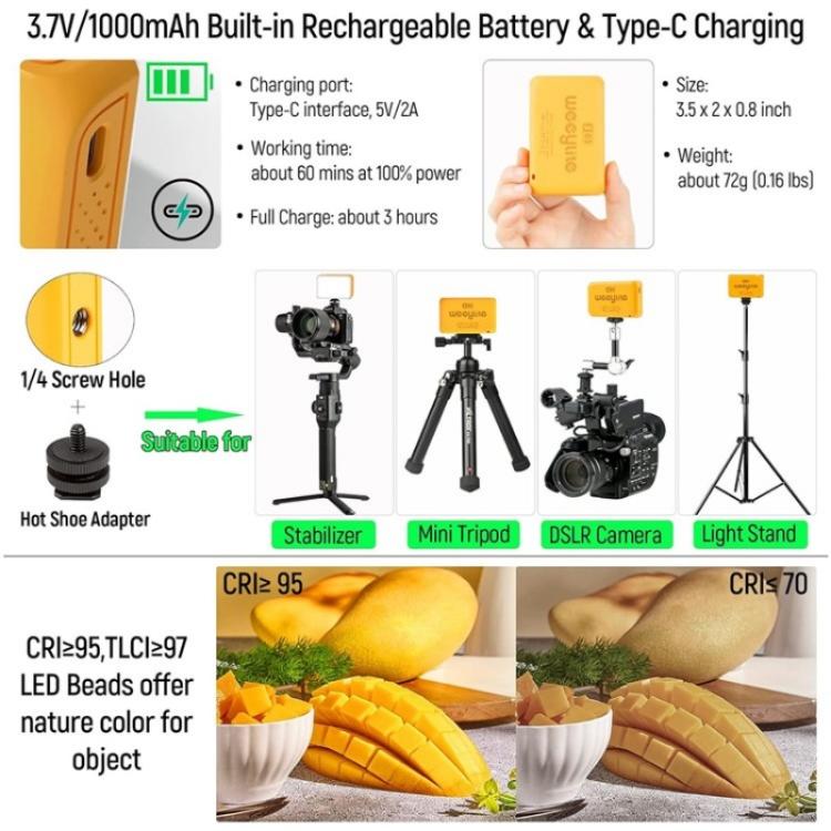Weeylite S03 Luce RGB portatile per video e fotografia