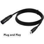 Cavo adattatore audio per microfono e telefono JUNSUNMAY, lunghezza: 1 m, Type-C Male to XLR Female, Type-C Male to XLR Male