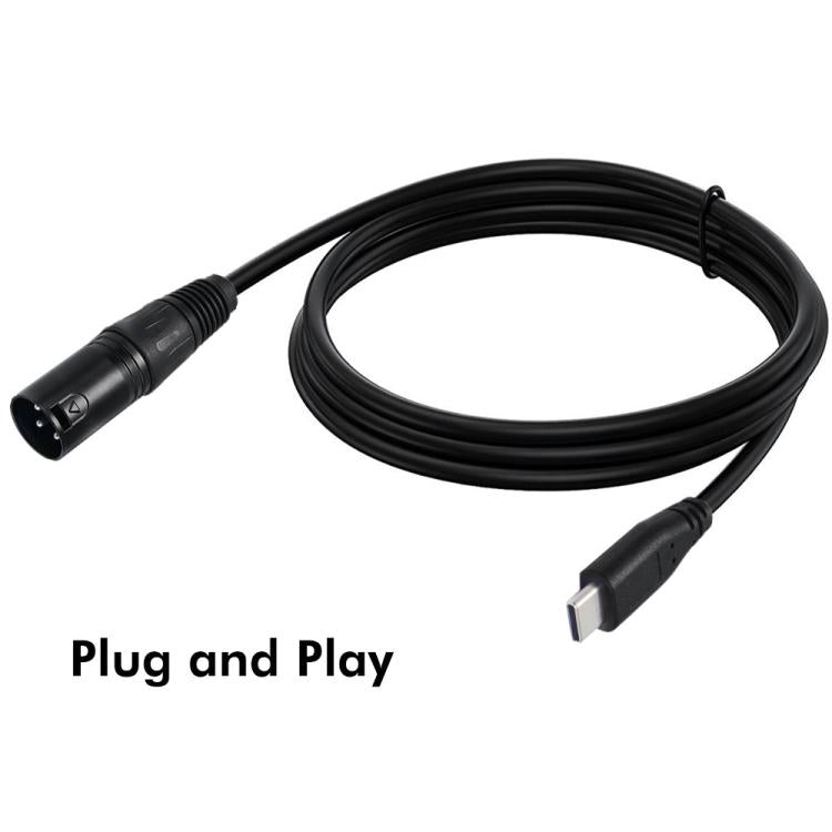 Cavo adattatore audio per microfono e telefono JUNSUNMAY, lunghezza: 1 m, Type-C Male to XLR Female, Type-C Male to XLR Male