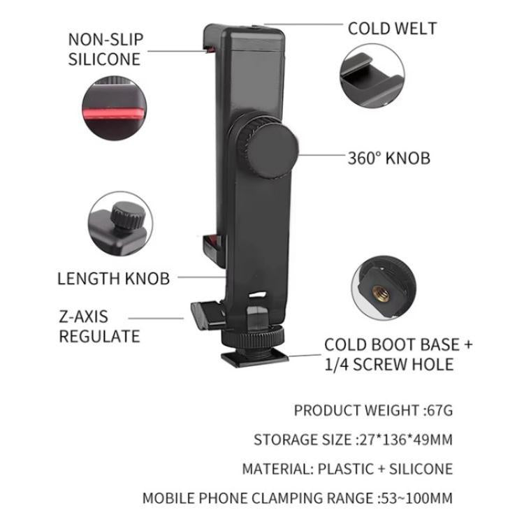 Morsetto rotante per smartphone 53-100 mm
