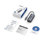 WAVLINK WL-NWU341G Laptop USB-C to 5000Mbps RJ45 LAN Ethernet Network Adapter, NWU341G