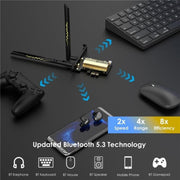 Adattatore di rete WiFi Pcie WiFi 6E WAVLINK WN675X3-C, tripla banda, AX210 AX5400, WN675X3-C