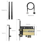 Adattatore di rete WiFi Pcie WiFi 6E WAVLINK WN675X3-C, tripla banda, AX210 AX5400, WN675X3-C