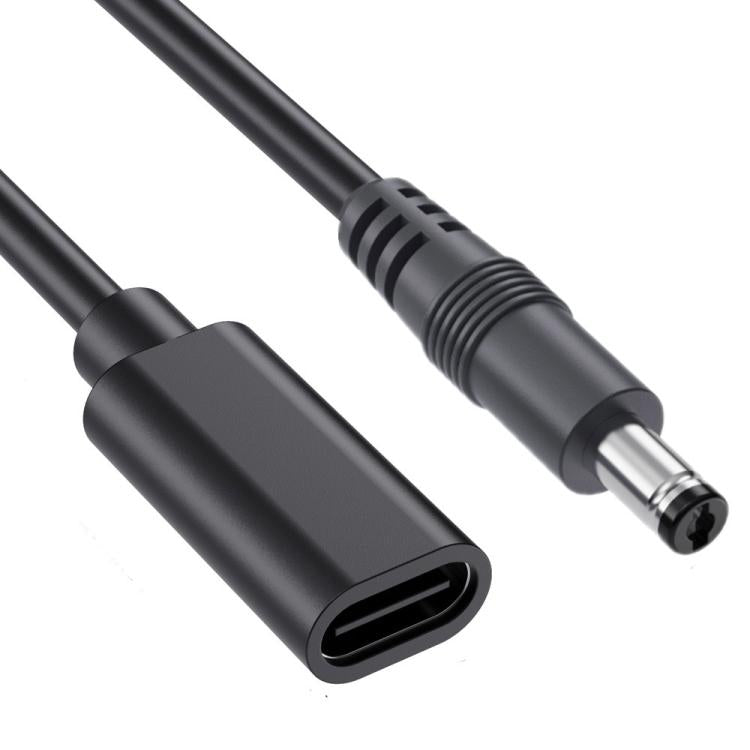 JUNSUNMAY 5V 3A DC 5.5mm x 2.1mm Male to Type-C Female Power Extension Charge Cord, Length:25cm, DC 5.5mm x 2.1mm Male to Type-C Female
