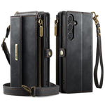 Custodia per telefono CaseMe C39 con cerniera, portafoglio in pelle e tracolla, con protezione RFID e chiusura a zip., For Samsung Galaxy S25 / S24 5G, For Samsung Galaxy S25+ / S24+ 5G, For Samsung Galaxy A14, For Samsung Galaxy A13