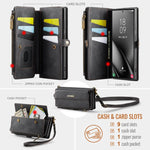 Custodia per telefono CaseMe C39 con cerniera, portafoglio in pelle e tracolla, con protezione RFID e chiusura a zip., For Samsung Galaxy S24 Ultra 5G, For Samsung Galaxy A15, For Samsung Galaxy S23 FE 5G, For Samsung Galaxy A54 5G