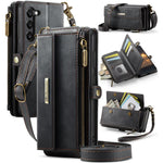 Custodia per telefono CaseMe C39 con cerniera, portafoglio in pelle e tracolla, con protezione RFID e chiusura a zip., For Samsung Galaxy S23 Ultra 5G, For Samsung Galaxy S23+ 5G, For Samsung Galaxy S23 5G, For Samsung Galaxy S22+ 5G