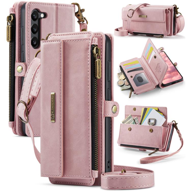 Custodia per telefono CaseMe C39 con cerniera, portafoglio in pelle e tracolla, con protezione RFID e chiusura a zip., For Samsung Galaxy S23 Ultra 5G, For Samsung Galaxy S23+ 5G, For Samsung Galaxy S23 5G, For Samsung Galaxy S22+ 5G