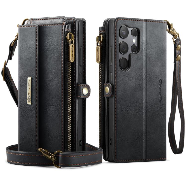 Custodia per telefono CaseMe C39 con cerniera, portafoglio in pelle e tracolla, con protezione RFID e chiusura a zip., For Samsung Galaxy S23 Ultra 5G, For Samsung Galaxy S23+ 5G, For Samsung Galaxy S23 5G, For Samsung Galaxy S22+ 5G