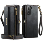Custodia per telefono CaseMe C39 con cerniera, portafoglio in pelle e tracolla, con protezione RFID e chiusura a zip., For Samsung Galaxy S22 5G, For Samsung Galaxy S21 FE 5G, For Samsung Galaxy A52, For Samsung Galaxy A53