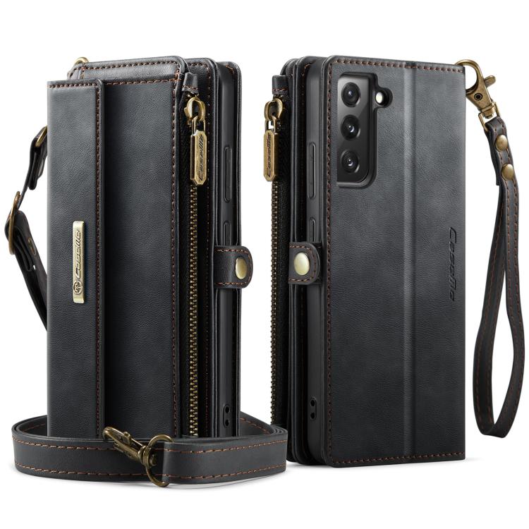 Custodia per telefono CaseMe C39 con cerniera, portafoglio in pelle e tracolla, con protezione RFID e chiusura a zip., For Samsung Galaxy S22 5G, For Samsung Galaxy S21 FE 5G, For Samsung Galaxy A52, For Samsung Galaxy A53