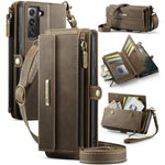 Custodia per telefono CaseMe C39 con cerniera, portafoglio in pelle e tracolla, con protezione RFID e chiusura a zip., For Samsung Galaxy S22 5G, For Samsung Galaxy S21 FE 5G, For Samsung Galaxy A52, For Samsung Galaxy A53