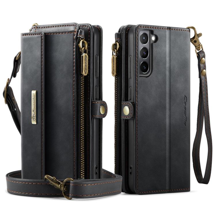 Custodia per telefono CaseMe C39 con cerniera, portafoglio in pelle e tracolla, con protezione RFID e chiusura a zip., For Samsung Galaxy S21 5G, For Samsung Galaxy S21+ 5G, For Samsung Galaxy S21 Ultra 5G, For Samsung Galaxy S20 FE 5G