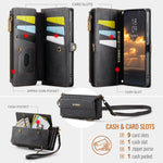 Custodia per telefono CaseMe C39 con cerniera, portafoglio in pelle e tracolla, con protezione RFID e chiusura a zip., For Samsung Galaxy S21 5G, For Samsung Galaxy S21+ 5G, For Samsung Galaxy S21 Ultra 5G, For Samsung Galaxy S20 FE 5G